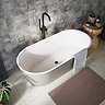 Arezzo Double Ended Freestanding Bath Silver Effect Finish (1700 x 800mm) with Waste