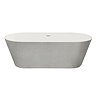 Arezzo Double Ended Freestanding Bath Silver Effect Finish (1700 x 800mm) with Waste