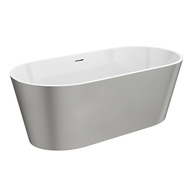 Arezzo Double Ended Freestanding Bath Silver Effect Finish (1700 x 800mm) with Waste