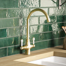 Arezzo Dual-Lever Traditional Kitchen Tap Brushed Brass