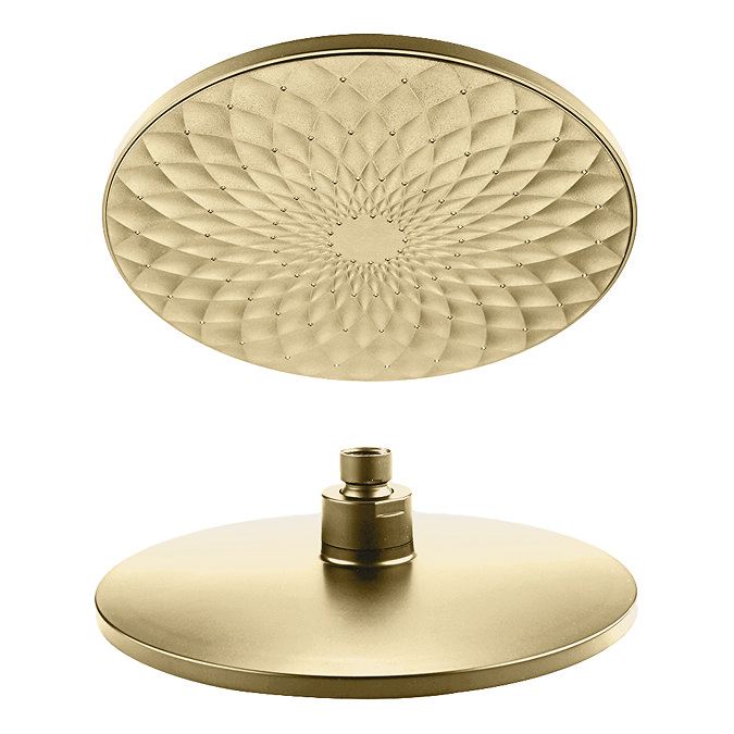 Arezzo EcoDelux Water Saving Round Shower Head with Wall Mounted Arm Brushed Brass