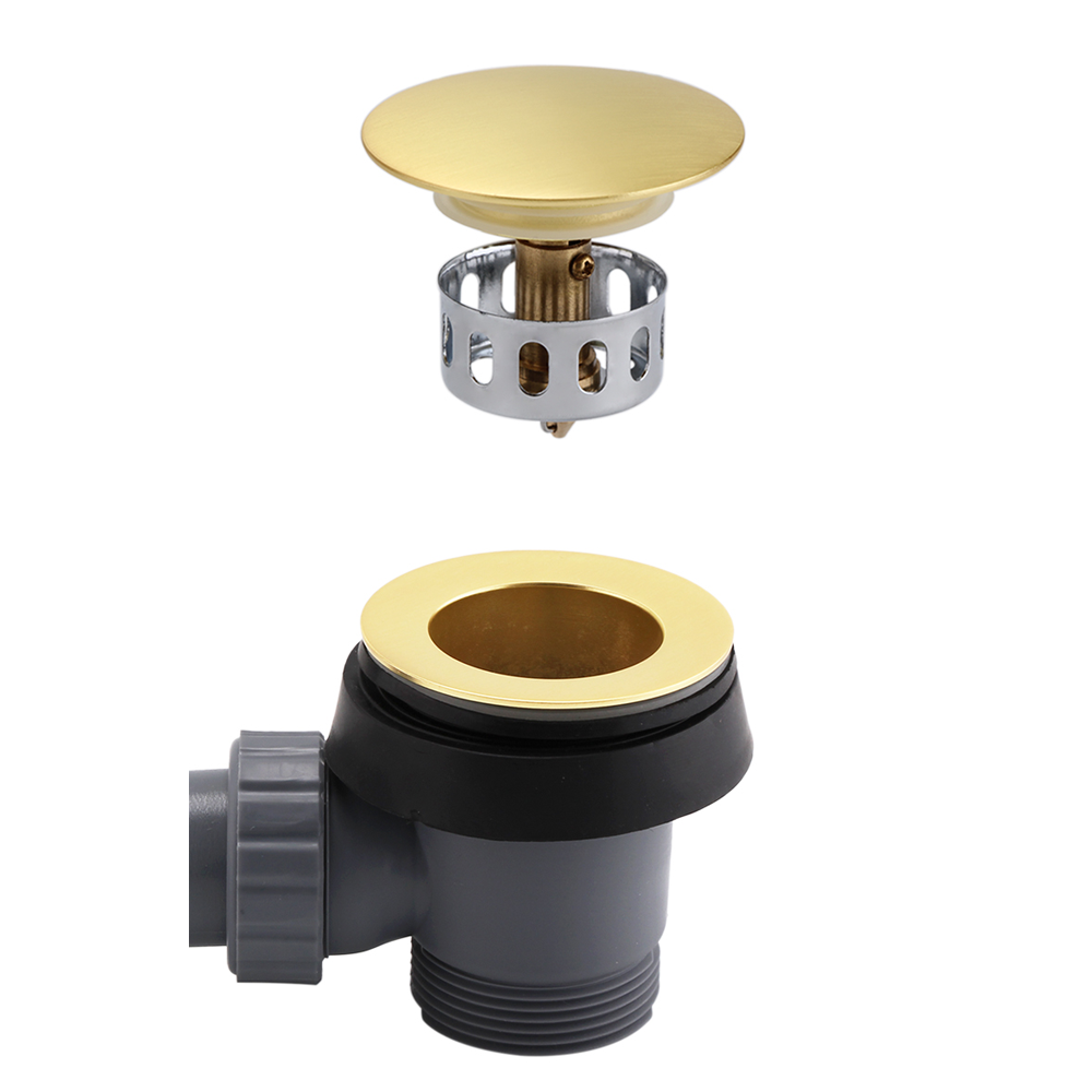 Arezzo Extended Brushed Brass Easy Clean Click Clack Bath Waste with