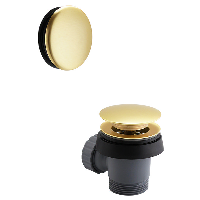 Arezzo Extended Brushed Brass Easy Clean Click Clack Bath Waste with Overflow