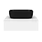 Arezzo Floating Basin Shelf with Drawer - Matt White - 600mm inc. Black Curved Rectangular Basin  additional Large Image