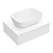 Arezzo Floating Basin Shelf with Drawer - Matt White - 600mm inc. Curved Rectangular Basin  Profile 