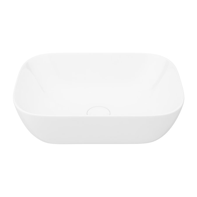 Arezzo Floating Basin Shelf with Drawer - Matt White - 600mm inc. Curved Rectangular Basin  Standard