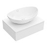 Arezzo Floating Basin Shelf with Drawer - Matt White - 600mm inc. Oval Basin  Profile Large Image