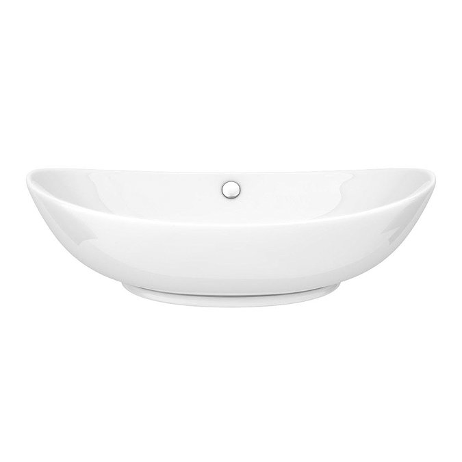 Arezzo Floating Basin Shelf with Drawer - Matt White - 600mm inc. Oval Basin  In Bathroom Large Imag