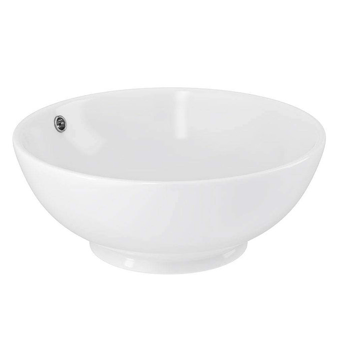 Arezzo Floating Basin Shelf with Drawer - Matt White - 600mm inc. Round Basin Feature Large Image