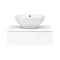 Arezzo Floating Basin Shelf with Drawer - Matt White - 600mm inc. Round Basin  In Bathroom Large Image