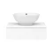 Arezzo Floating Basin Shelf with Drawer - Matt White - 600mm inc. Round Basin In Bathroom Large Image