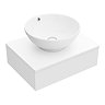 Arezzo Floating Basin Shelf with Drawer - Matt White - 600mm inc. Round Basin Large Image