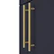 Arezzo Floor Standing Countertop Vanity Unit - Matt Blue - 600mm with Industrial Style Brushed Brass