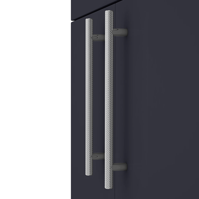 Arezzo Floor Standing Countertop Vanity Unit - Matt Blue - 600mm with Industrial Style Chrome Handle