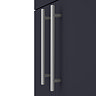 Arezzo Floor Standing Countertop Vanity Unit - Matt Blue - 600mm with Industrial Style Chrome Handle