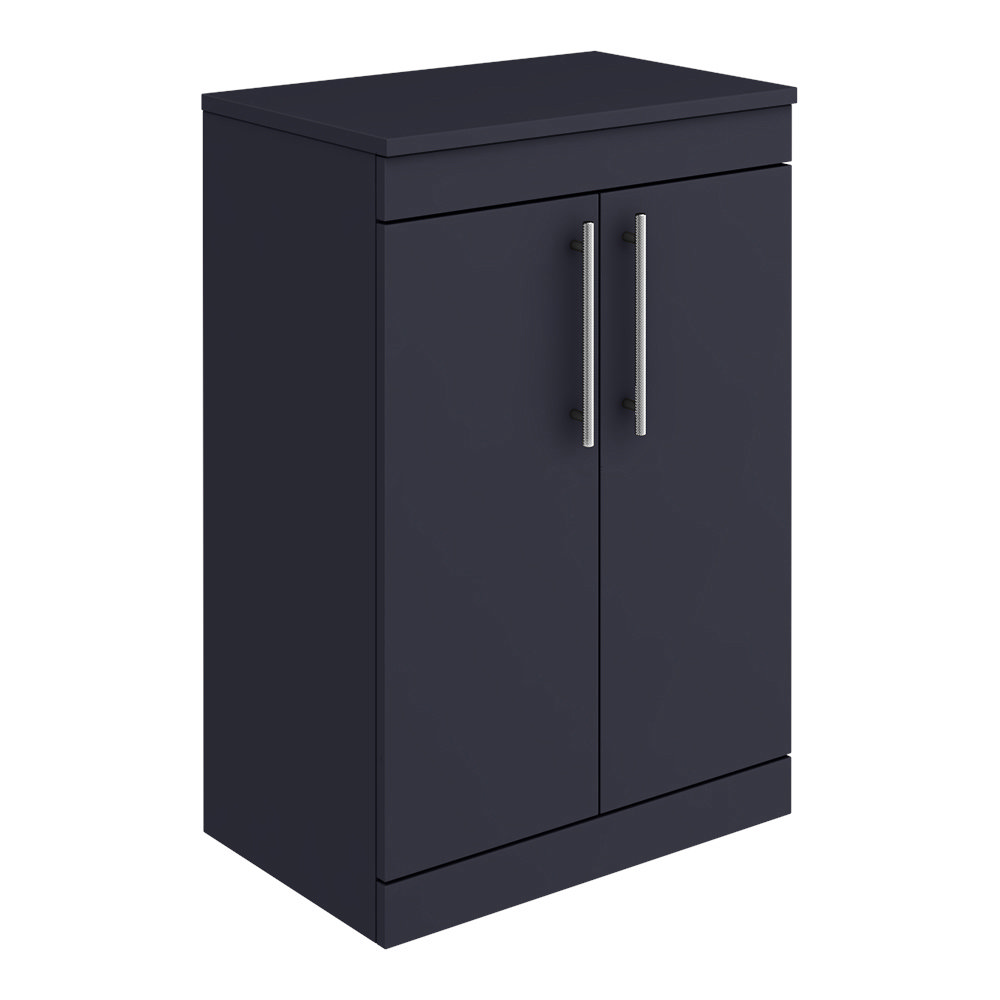 Arezzo Floor Standing Countertop Vanity Unit - Matt Blue - 600mm with ...