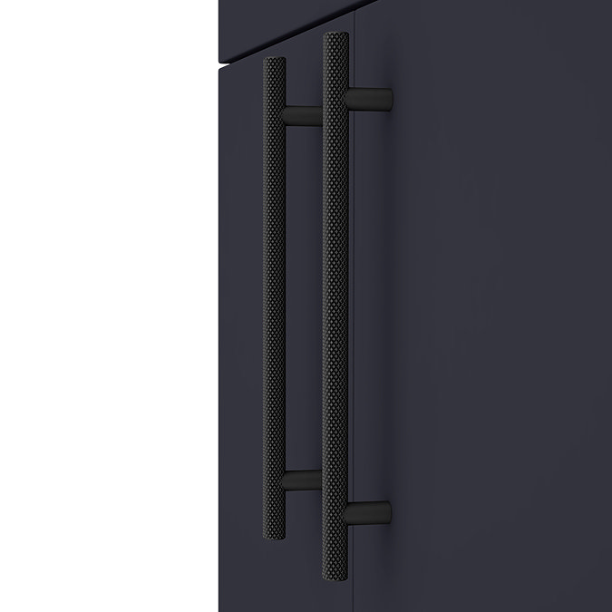 Arezzo Floor Standing Countertop Vanity Unit - Matt Blue - 600mm with Industrial Style Matt Black Handles  Profile Large Image