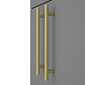 Arezzo Floor Standing Countertop Vanity Unit - Matt Grey - 600mm with Industrial Style Brushed Brass Handles Profile Large Image