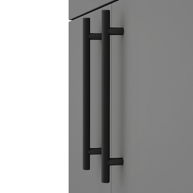 Arezzo Floor Standing Countertop Vanity Unit - Matt Grey - 600mm with Industrial Style Matt Black Handles Profile Large Image