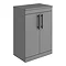 Arezzo Floor Standing Countertop Vanity Unit - Matt Grey - 600mm with Industrial Style Matt Black Ha