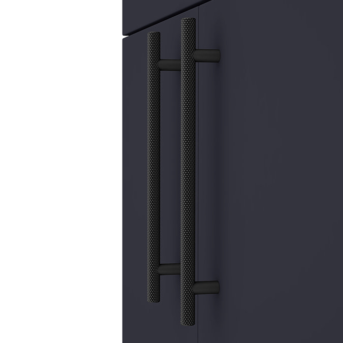 Arezzo Floor Standing Vanity Unit - Matt Blue - 500mm with Industrial Style Black Handles  Feature L