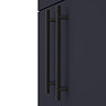 Arezzo Floor Standing Vanity Unit - Matt Blue - 600mm with Industrial Style Black Handles  Feature L