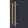 Arezzo Floor Standing Vanity Unit - Matt Blue - 600mm with Industrial Style Brushed Brass Handles  F