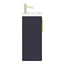 Arezzo Floor Standing Vanity Unit - Matt Blue - 600mm with Industrial Style Brushed Brass Handles  additional Large Image