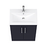 Arezzo Floor Standing Vanity Unit - Matt Blue - 600mm with Industrial Style Chrome Handles  additional Large Image