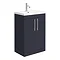 Arezzo Floor Standing Vanity Unit - Matt Blue - 600mm with Industrial Style Chrome Handles Large Ima