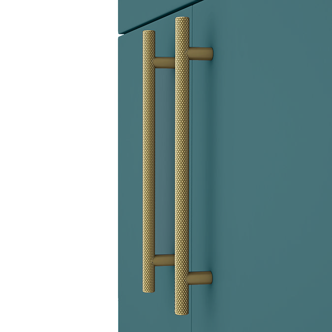 Arezzo Floor Standing Vanity Unit - Matt Green - 500mm with Industrial Style Brushed Brass Handles  Feature Large Image