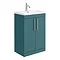 Arezzo Floor Standing Vanity Unit - Matt Green - 600mm with Industrial Style Chrome Handles Large Im