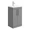 Arezzo Floor Standing Vanity Unit - Matt Grey - 500mm with Industrial Style Chrome Handles Large Ima