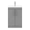 Arezzo Floor Standing Vanity Unit - Matt Grey - 600mm with Industrial Style Chrome Handles  In Bathroom Large Image