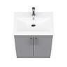 Arezzo Floor Standing Vanity Unit - Matt Grey - 600mm with Industrial Style Chrome Handles  additional Large Image