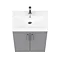 Arezzo Floor Standing Vanity Unit - Matt Grey - 600mm with Industrial Style Chrome Handles  additional Large Image