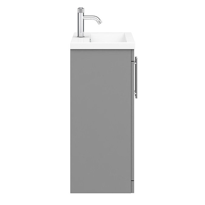 Arezzo Floor Standing Vanity Unit - Matt Grey - 600mm with Industrial Style Chrome Handles  Newest Large Image