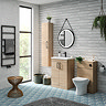 Arezzo Floor Standing Vanity Unit - Rustic Oak - 600mm with Matt Black Handles  Standard Large Image