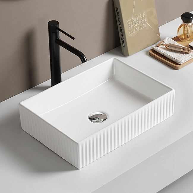 Arezzo Fluted 455 x 325mm Rectangular Countertop Basin