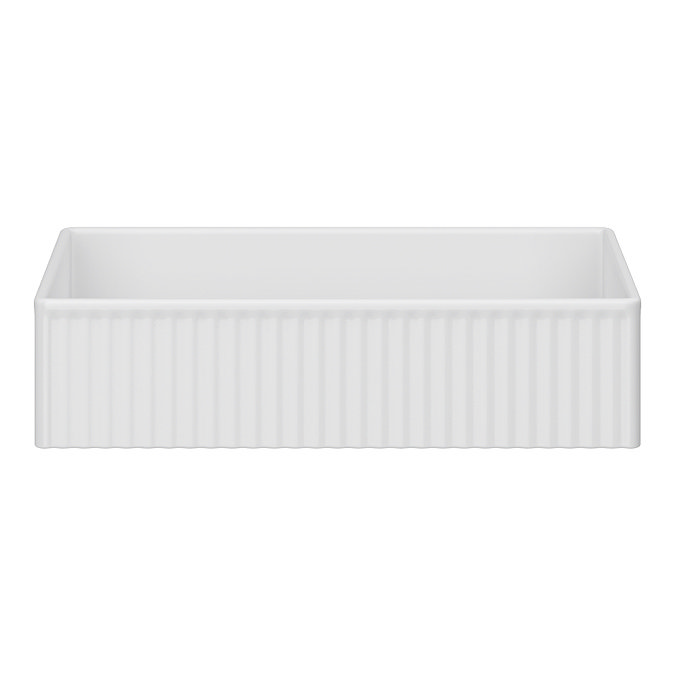 Arezzo Fluted 455 x 325mm Rectangular Countertop Basin, Gloss White
