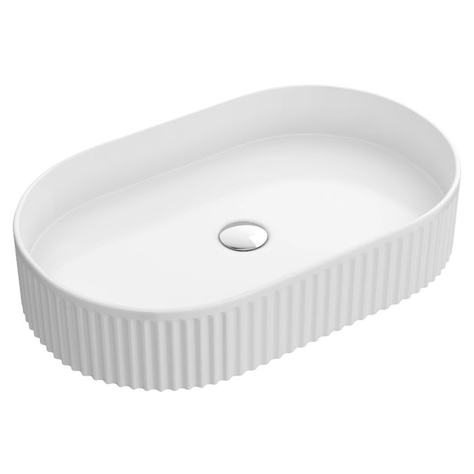 Arezzo Fluted Oval Countertop Basin - 575 x 360mm