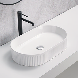 Arezzo Fluted 575 x 360mm Oval Countertop Basin