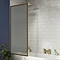 Arezzo Fluted Bath Screen Top Cover Cap Kit - Brushed Brass