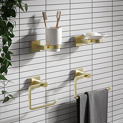 Arezzo Fluted Bathroom 4-Piece Accessory Set - Brushed Brass