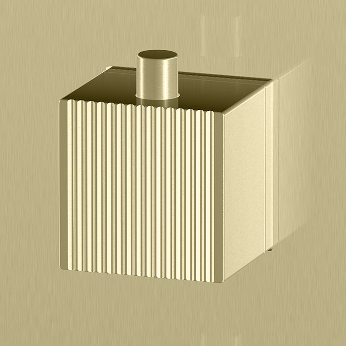 Arezzo Fluted Brushed Brass Concealed Shower Package with Valve + Square Fixed Round Head