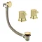 Arezzo Fluted Brushed Brass Deck Bath Side Valves with Freeflow Bath Filler