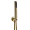 Arezzo Fluted Brushed Brass Round Thermostatic Shower Pack with Head + Handset  In Bathroom Large Im