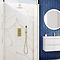 Arezzo Fluted Brushed Brass Round Thermostatic Shower Pack with Head + Handset