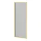 Arezzo Fluted Glass Brushed Brass Framed Fixed Bath Screen (500 x 1400mm)  Profile Large Image