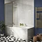 Arezzo Fluted Glass Brushed Brass Framed Fixed Bath Screen (700 x 1400mm)